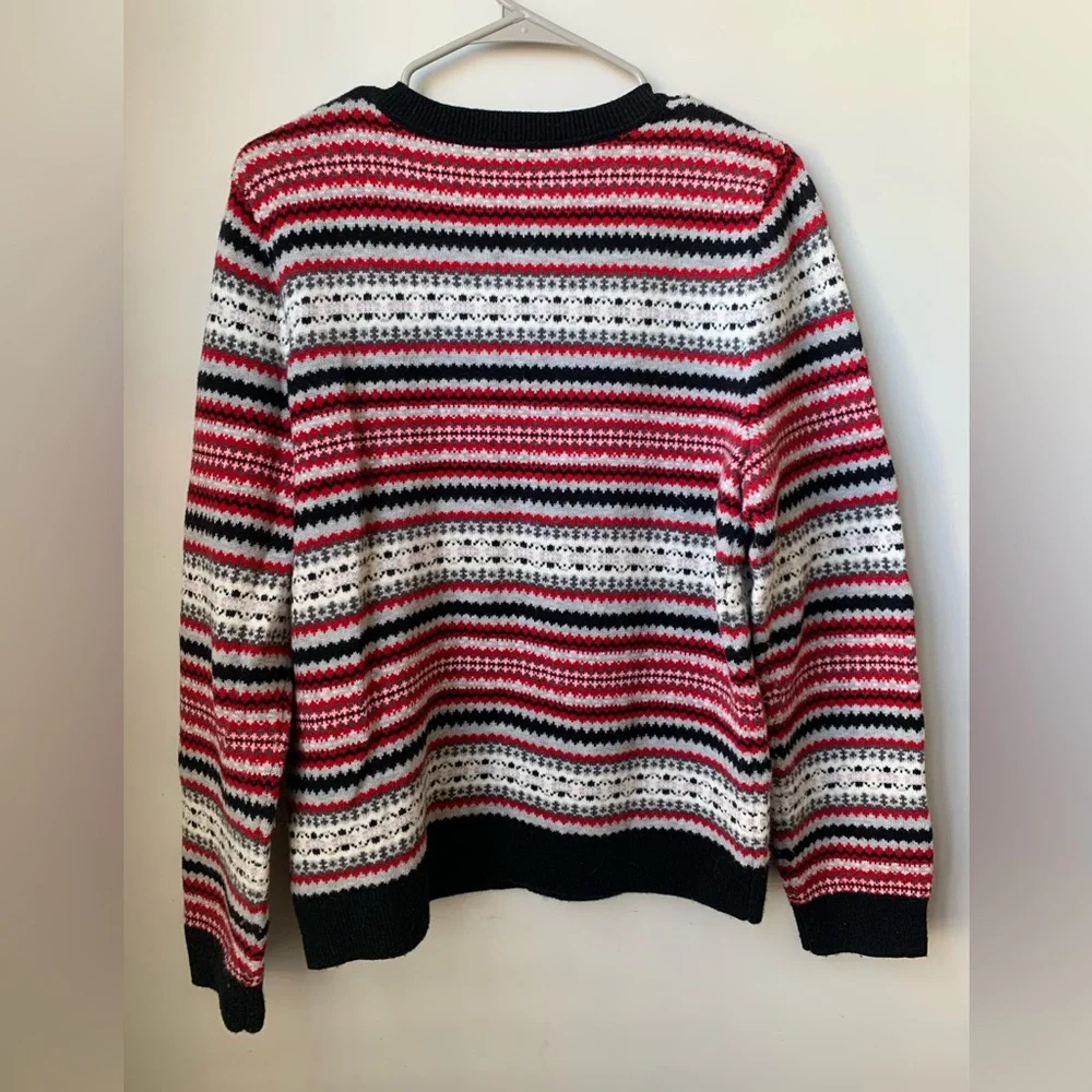 TALBOTS Women’s Red Black Cream Gray Button-down Sweater Cardigan